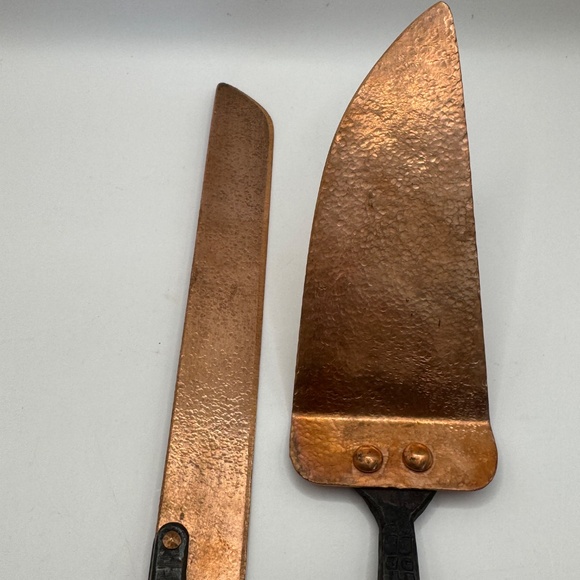 Wicks Forge Copper Cake Knife and Server Set. Hand Forged Serving Set. - Picture 5 of 8